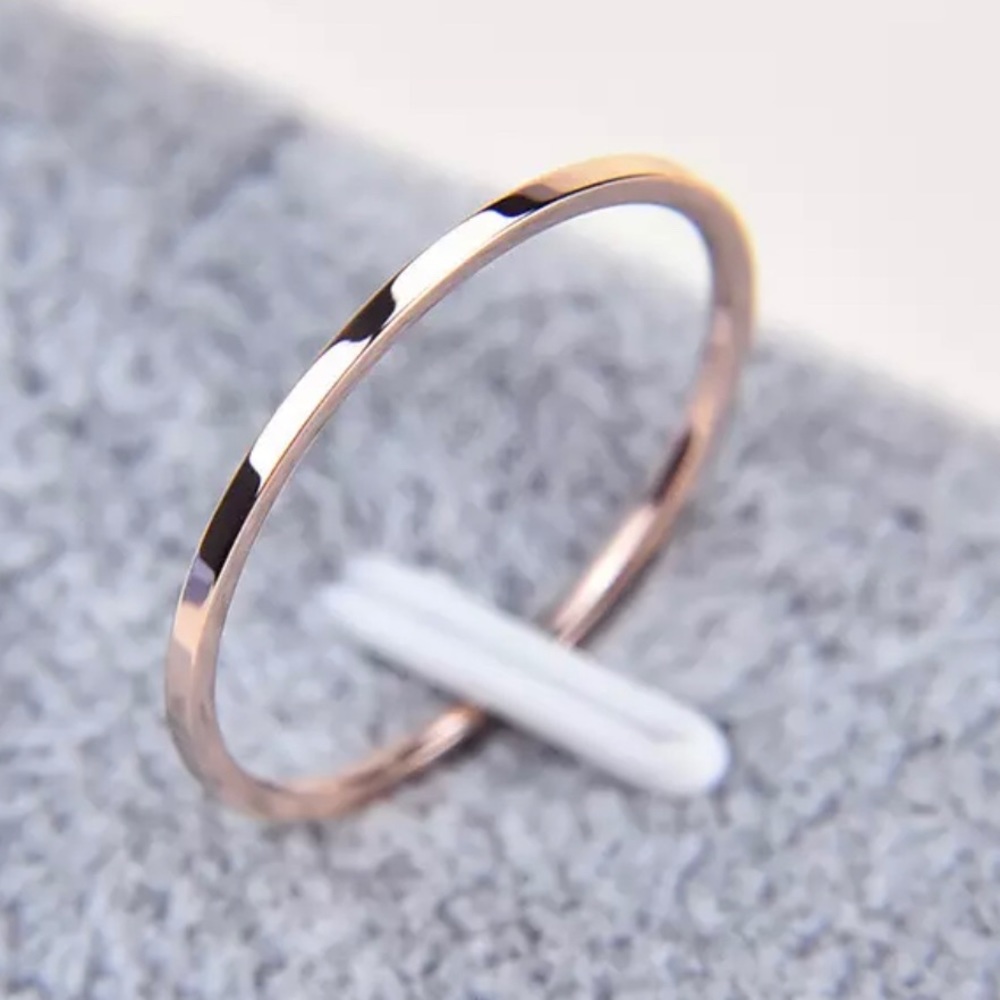 Thin Platinum Rose Gold Minimalist Ring
